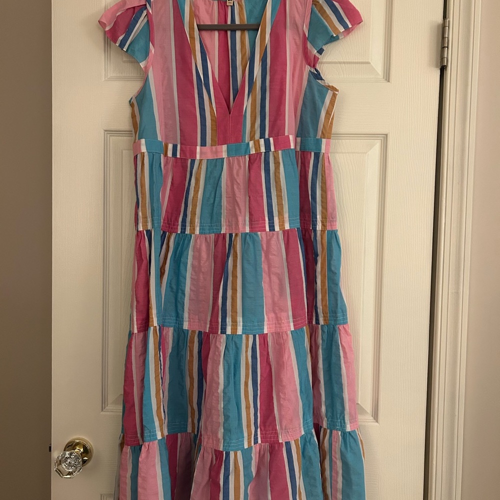 Lemlem Pink and Blue Striped Dress. Sz M smoke free home. Worn once.